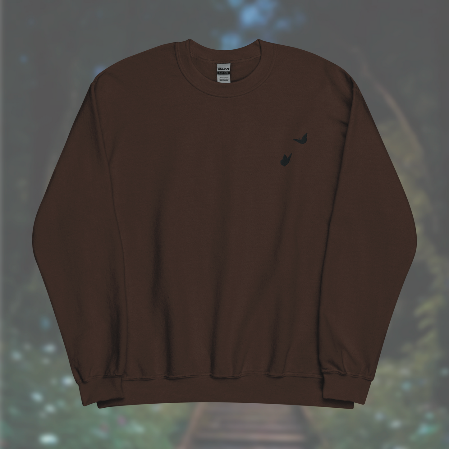 'Butterflies' Sweatshirt (Black Embroidery)