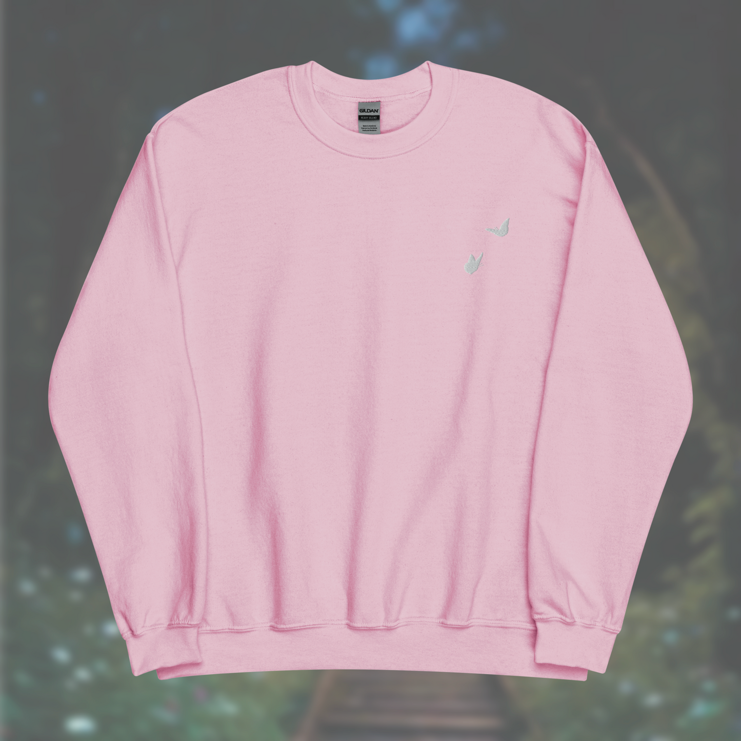 'Butterflies' Sweatshirt (White Embroidery)