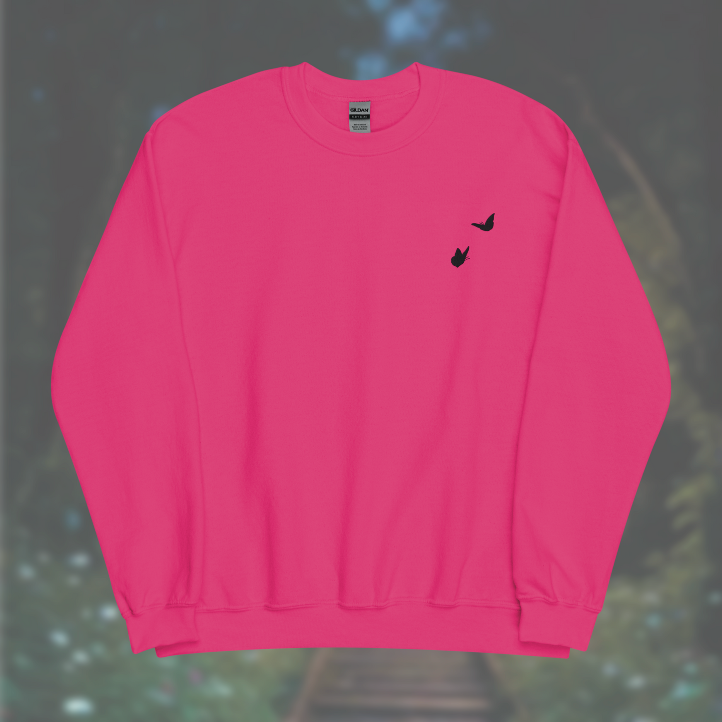 'Butterflies' Sweatshirt (Black Embroidery)