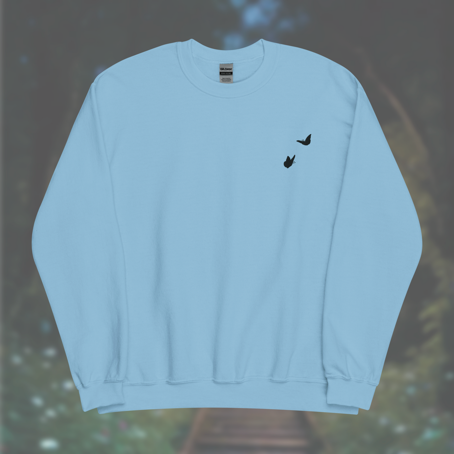 'Butterflies' Sweatshirt (Black Embroidery)