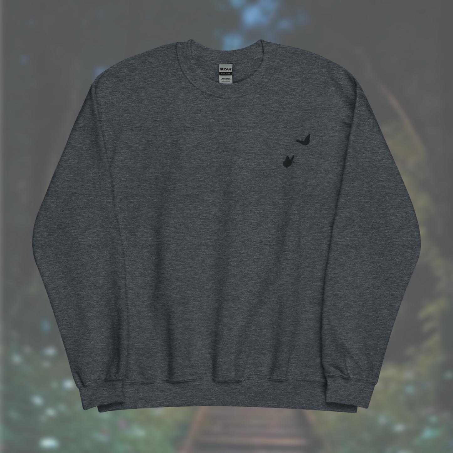 'Butterflies' Sweatshirt (Black Embroidery)