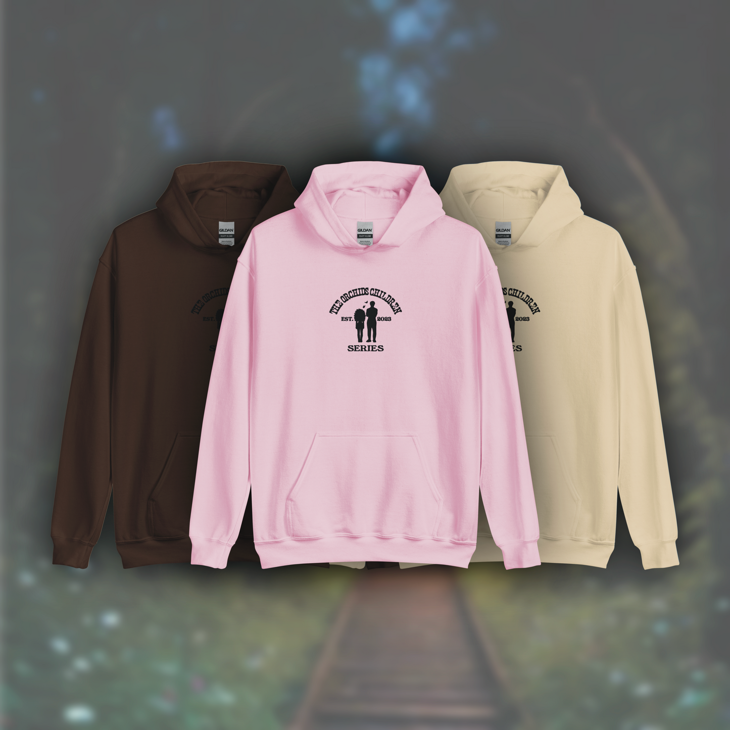 'The Orchid's Children' Series Hoodie (Black Embroidery)
