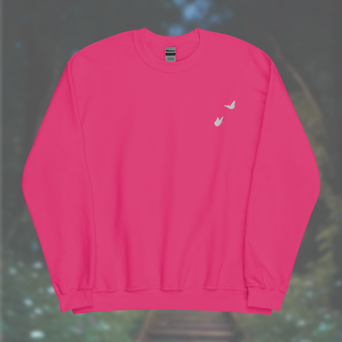 'Butterflies' Sweatshirt (White Embroidery)