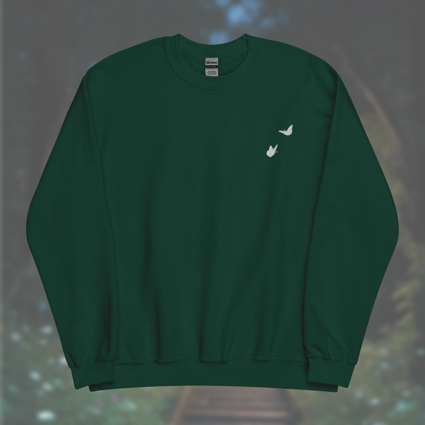 'Butterflies' Sweatshirt (White Embroidery)