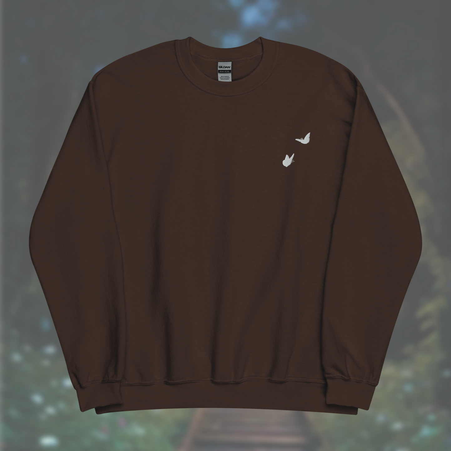 'Butterflies' Sweatshirt (White Embroidery)
