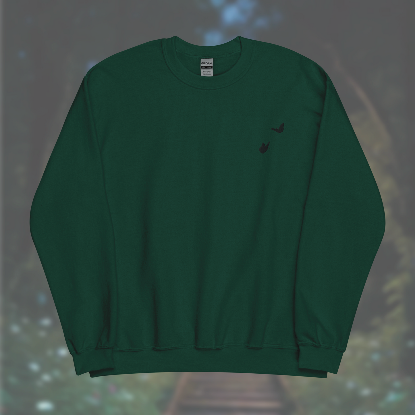 'Butterflies' Sweatshirt (Black Embroidery)
