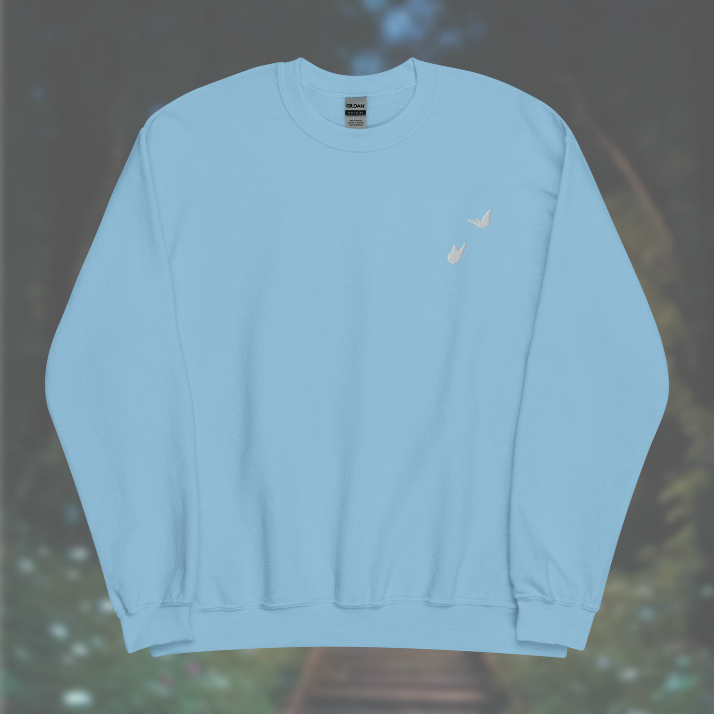 'Butterflies' Sweatshirt (White Embroidery)
