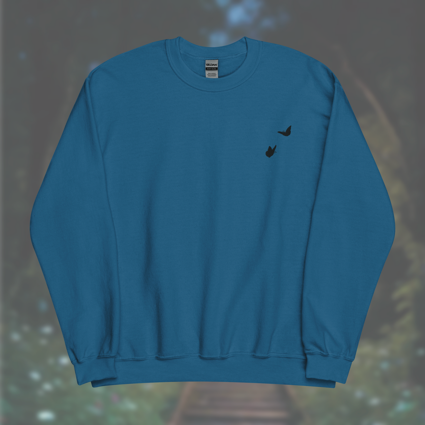 'Butterflies' Sweatshirt (Black Embroidery)