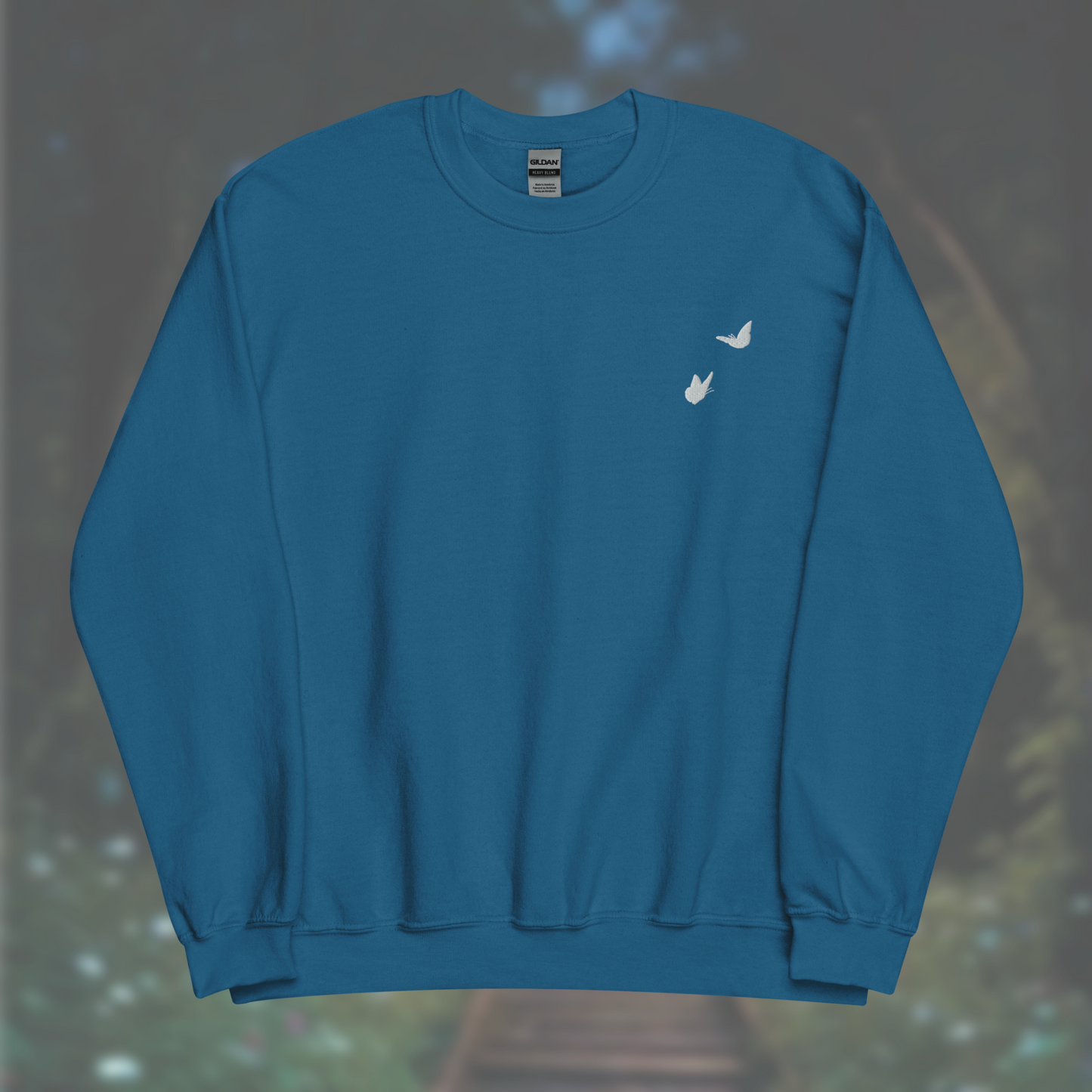 'Butterflies' Sweatshirt (White Embroidery)